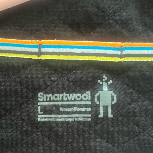 Smartwool Jacket Wmn L Grey Black Hooded Merino Wool Blend Quilted EUC 116388 - Picture 3 of 13